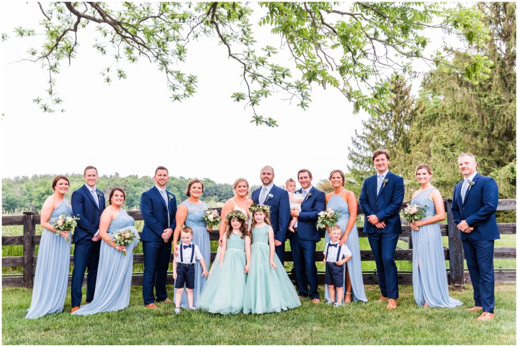 wedding party photo blue and navy